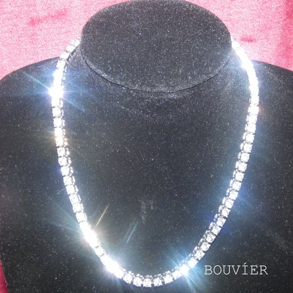 18K White Gold Diamond 4mm Tennis Chain - Picture 1 of 2